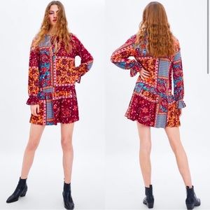 NWT Zara Paisley Boho Dress